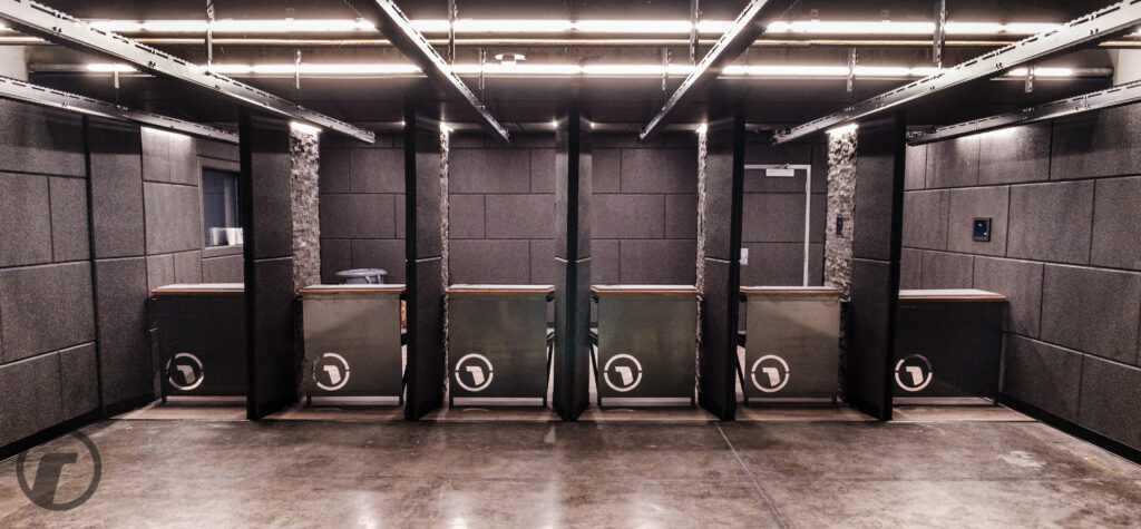 Layout of an indoor shooting range